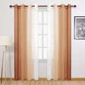 DWCN Fall Faux Linen Ombre Sheer Curtains by DWCN