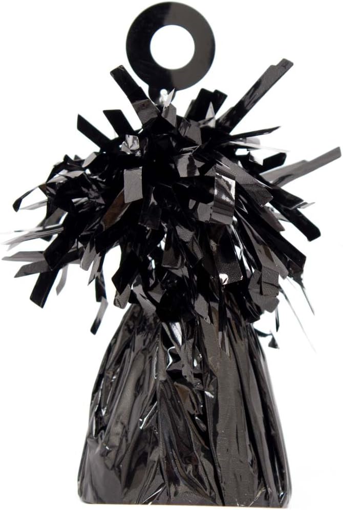 Black Small Foil Balloon Weight - 6 oz - Vibrant Black Hue Perfect by AmscanPartySupplies