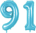 Number 91 Balloons for 91st Birthday Party Decorations, 0-100 Large No.91 by Joycard