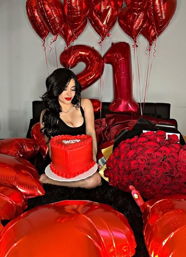 18 Balloon Number 40 Inch Red Balloons - Image 4
