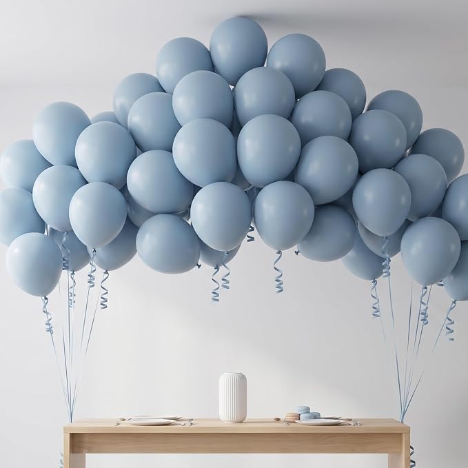 40pcs Dusty Blue Balloons 12 Inch, Helium Matte Muted Slate Blue Balloons | - Image 6