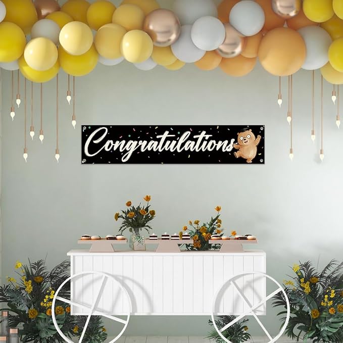 Congratulations Banner Party Decorations, Graduation Ceremony Banner, Cute - Image 4