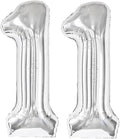 Silver Number 11 Balloon 40 Inch, 11th Birthday Decorations Men Women | Foil by IWERP