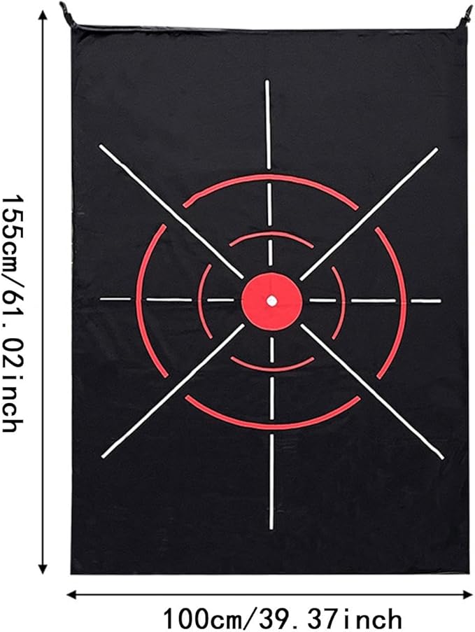 Hitting Net Golf Target Cloth Hanging Circle Backstop Swing Black Portable for Indoor Backyard Practice Golfer Accessories