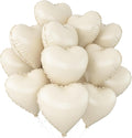 Cream White Heart Balloons, 18Inch Beige Helium Polyester Film Balloon by Adorely