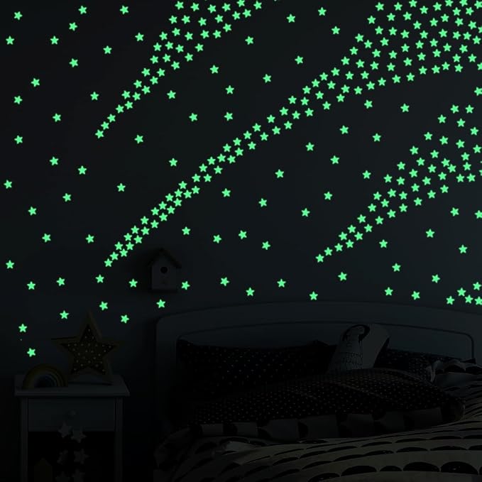 AM AMAONM 100pcs Glow in The Dark Luminous Stars Fluorescent Noctilucent - Image 4