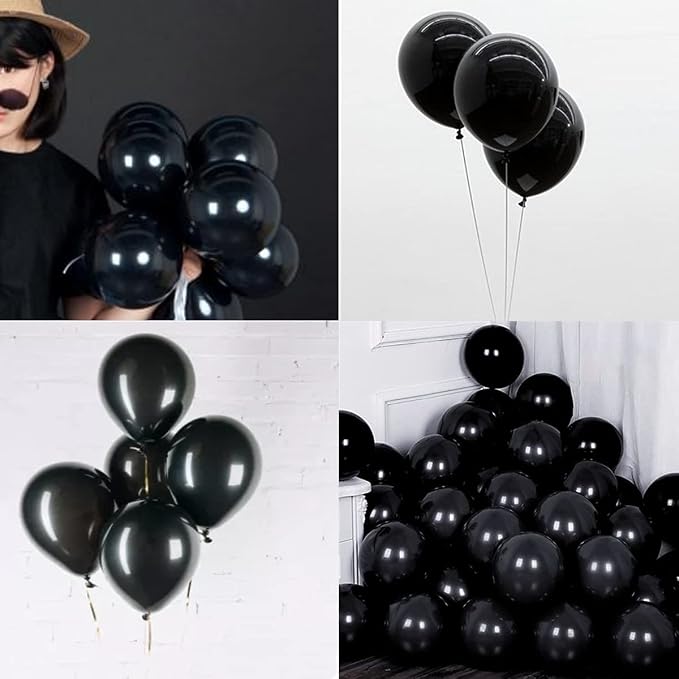 5 inch Black Party Balloons - Image 3