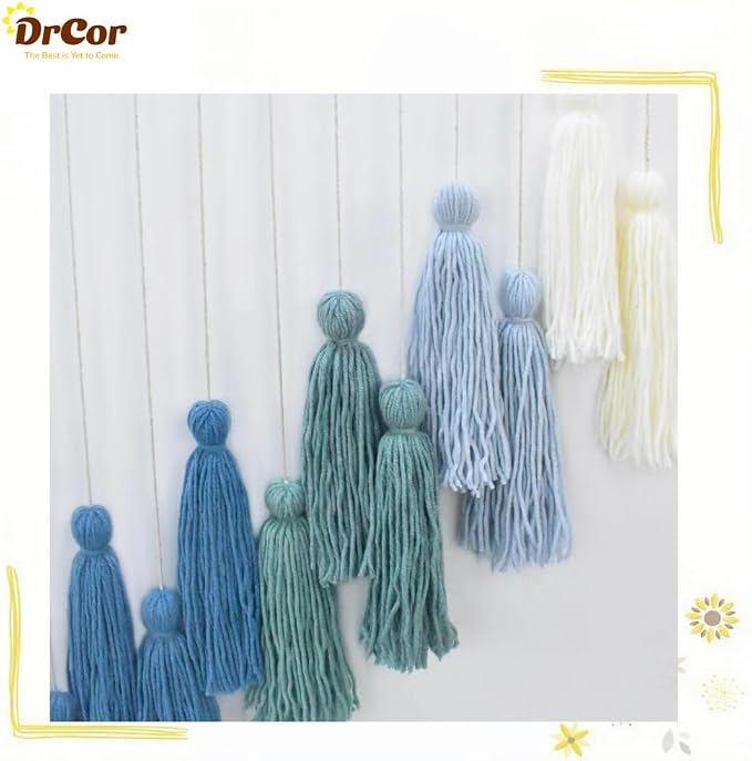 DrCor Ombre Green Boho Macrame Garland Wall Hanging Decor | Handmade yarn banner - Image 6