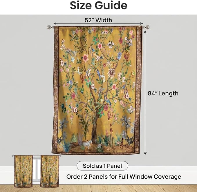 HMS Happy Memories Door Curtain, Tree of Life, 1 Panel | Rod Pocket, Thermal - Image 4