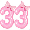 Pink Coquette Birthday Decorations 33 Balloon Numbers by Unknown