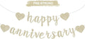 BEISHIDA Glitter Pre-Strung Champagne Happy Anniversary Banner Decoration | NO by Beishida