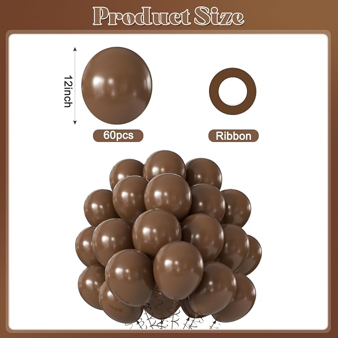 Dark Brown Balloons for Boho Baby Shower Birthday Fall Party Decorations | - Image 2