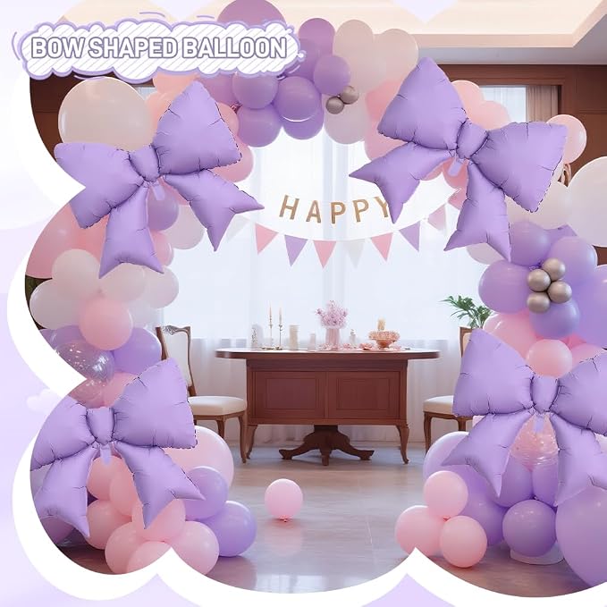 4pcs Jumbo Oversized Ribbon Balloons Coquette Bow Balloons Bow Party Coquette - Image 2
