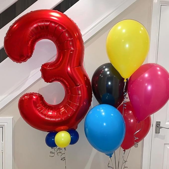 Red 8 Number Balloons, 40 Inch 8 Balloons Foil Mylar Helium Big Red 8 Balloon - Image 2