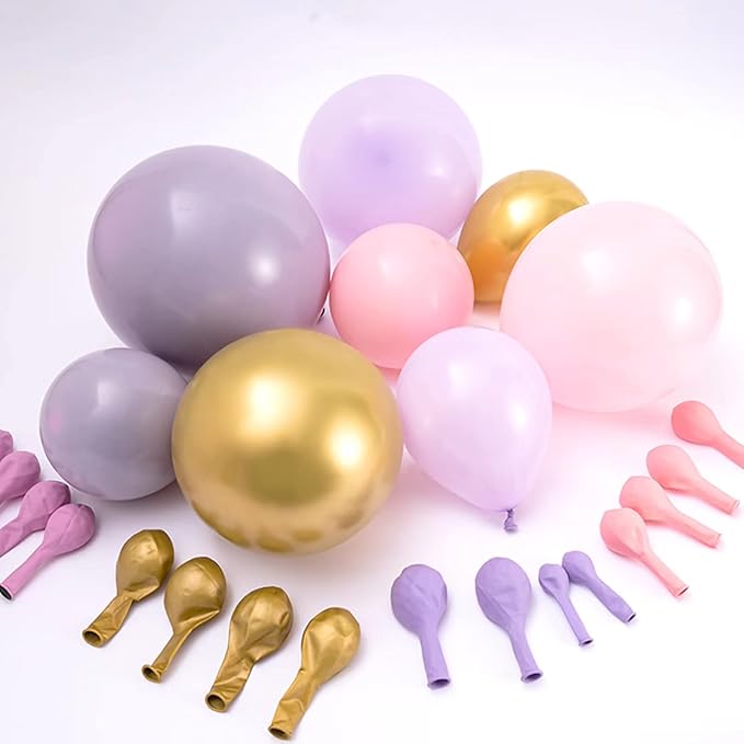 Pastel Pink Purple Balloon Garland Kit, Double Stuffed Lavender Balloons - Image 7