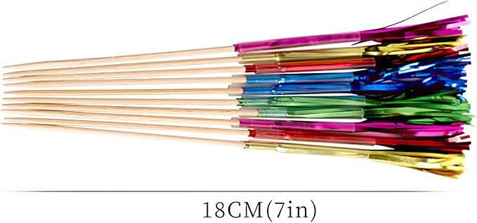 100PCS Firework-Shaped Decorative Bamboo Skewers – 18cm Cocktail Picks - Image 3