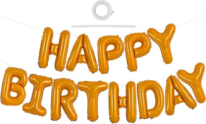 TONIFUL 16 Inch Orange Happy Birthday Balloons Banner Decorations | Reusable by TONIFUL