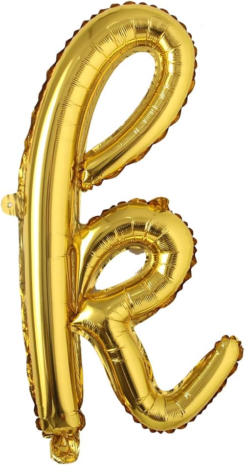 18 inch Gold DIY a-z Handwriting lowercase letters name Foil balloon Letter by REIANS