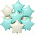 Pastel Blue Sand White Star Balloons 18 Inch by VHUWE
