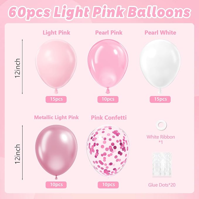 Light Pink and White Balloons - Image 2