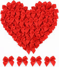 100 Mini Satin Bows with Adhesive Dots, Small Decorative Ribbon Bows by GAJILON