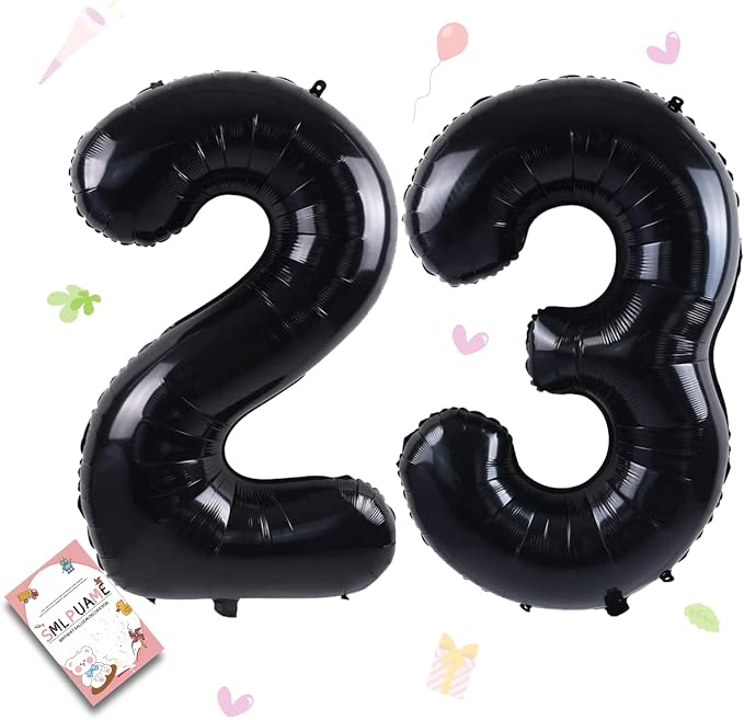 40 inch Number Balloon 0-9 Black Large Number 23 Balloons, Digital Balloons by Smlpuame