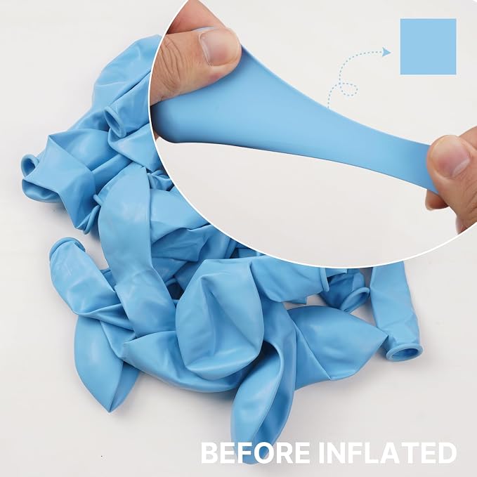 PartyWoo Light Blue Balloons 100pcs Different Sizes of 18 12 10 5 Inch Baby - Image 2