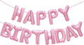 Pink Happy Birthday Balloon Banner Decorations 16 inch by PatiCool