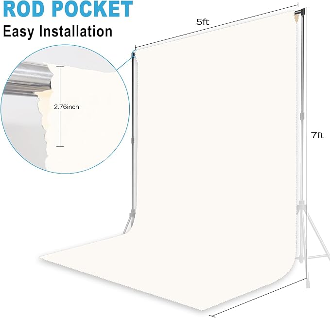 Ivory Photography Backdrop for Photoshoot, 5x7 FT | Versatile Studio Photo - Image 6