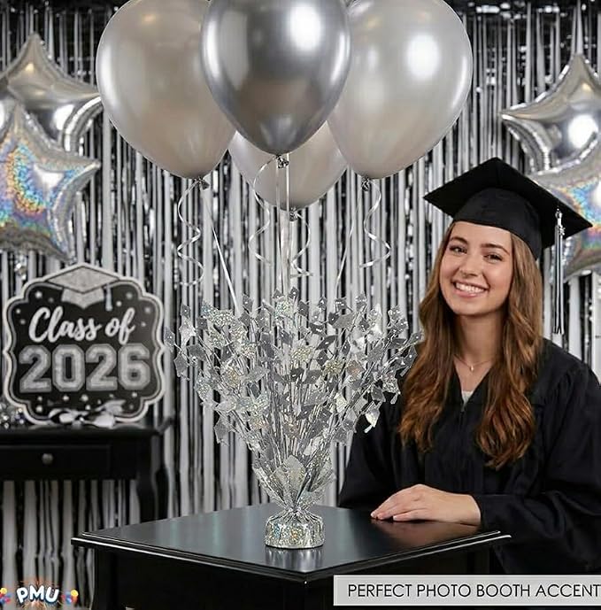 PMU 6 Pcs Silver Graduation Balloon Weights, Graduation Centerpieces - Image 2