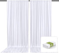 2 Panels White Backdrop Curtain, 10 x 7 Feet Background Curtains for Parties, Weddings, Baby Showers, Bachelorette Halloween, Christmas Birthday Party Photoshoot Backdrop Curtains Decorations