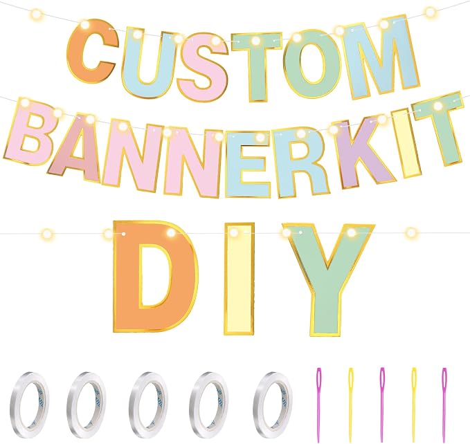 TaoBary 143 Pcs DIY Letter Banner Customizable Happy Birthday Supplies Make - Image 3