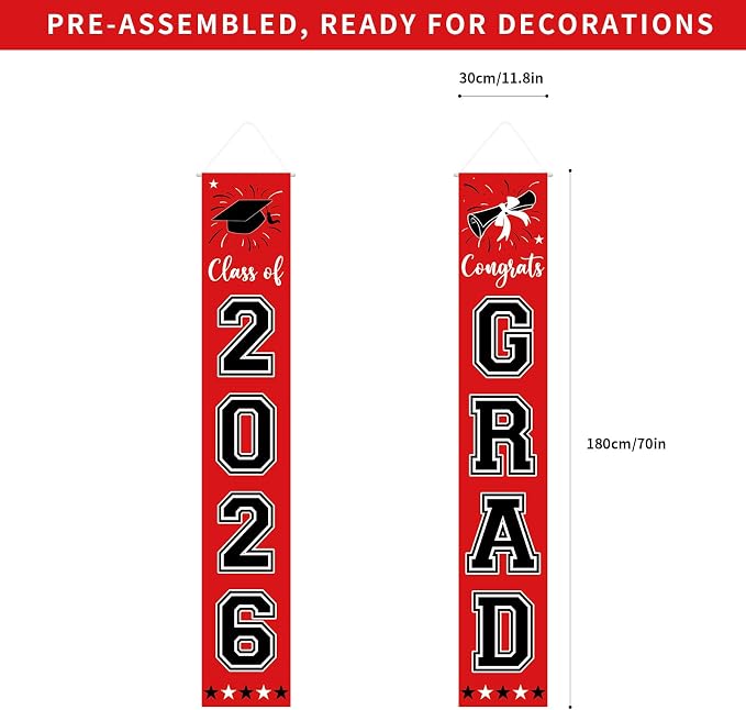 Graduation Decorations Class of 2026 Hanging Grad Banner, Graduation - Image 2