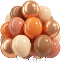 Fall Balloons Terracotta Burnt Dark Orange Brown Tan Coffee Metallic Gold Ivory by Froova