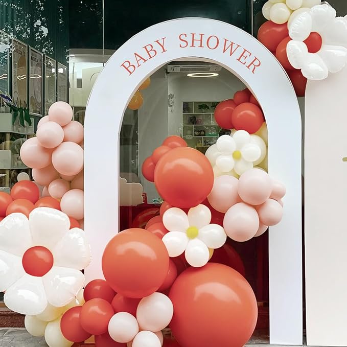 MEBAY Orange Pink Blush White Balloon Garland Arch Kit - Image 6