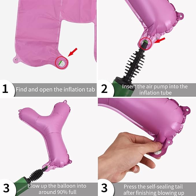TONIFUL Purple and Pink Happy Birthday Balloon Banner Decorations - Image 3