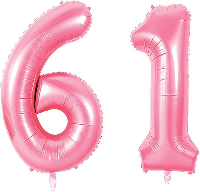 Number 61 Balloons for 61st Birthday Party Decorations, 0-100 Large No.61 by Joycard