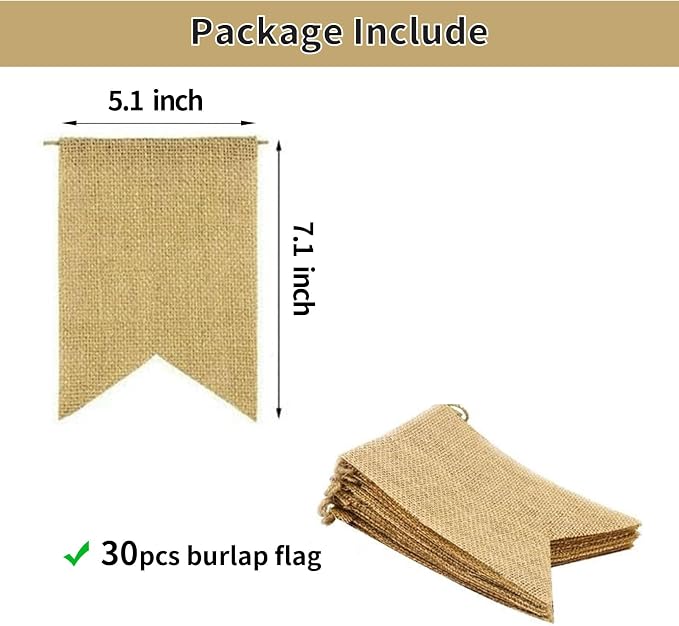 30 pcs Blank Burlap Banner Pre-Stringed - Image 3