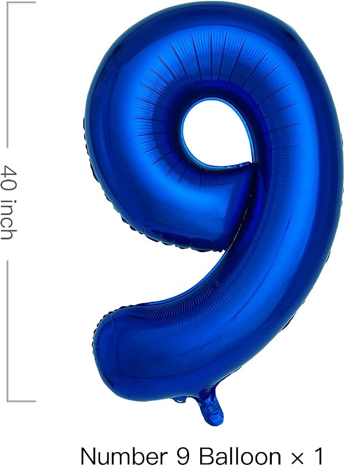 Navy Blue Number 9 Balloons 40 Inch Large Dark Blue Helium Foil Balloons - Image 2