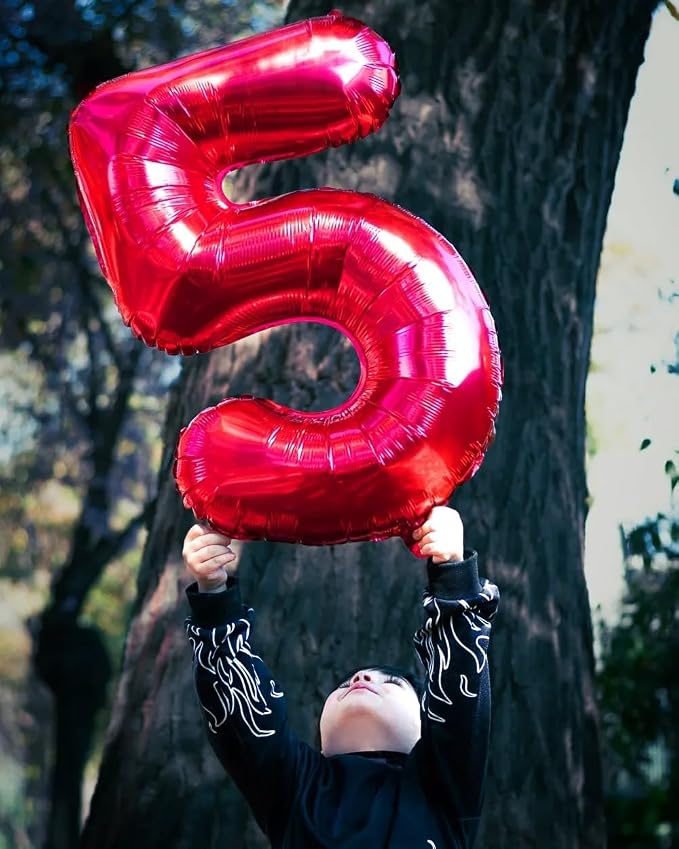 15 Balloon - Red Birthday Number Balloons, 40 Inch Decorations Men Women | Red - Image 9