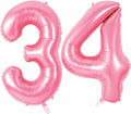 Number 34 Balloons for 34th Birthday Party Decorations, 0-100 Large No.34 by Joycard