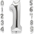 AULE 40 Inch Silver 1 Balloon Number Foil 0-9 Birthday Big Numbers | Birthday by AULE