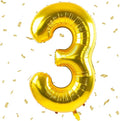 40 inch Gold Number Balloon Giant Foil Helium Balloons Gold Number 3 Balloon by Yeodong