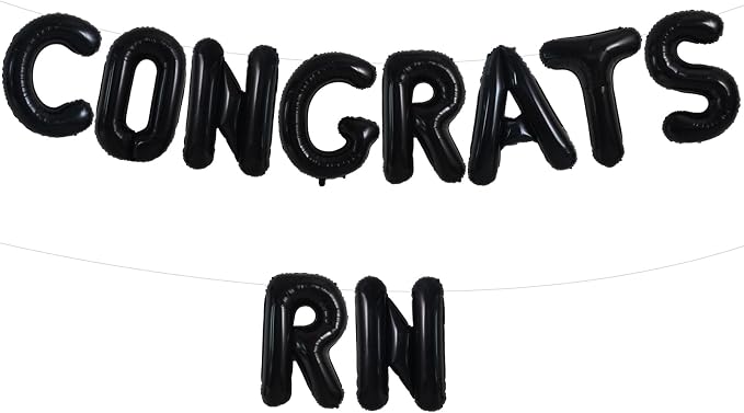 TONIFUL 2026 Nurse Graduation Decorations Black Congrats RN 2026 Balloons 16 by TONIFUL