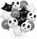 HILAVO 16PCS Black White Striped Skeletons Skull Balloons | Halloween Foil by HILAVO