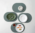 Sage Green Oval Silicone Placemats Set of 4 – Heat Resistant, Waterproof by Unknown