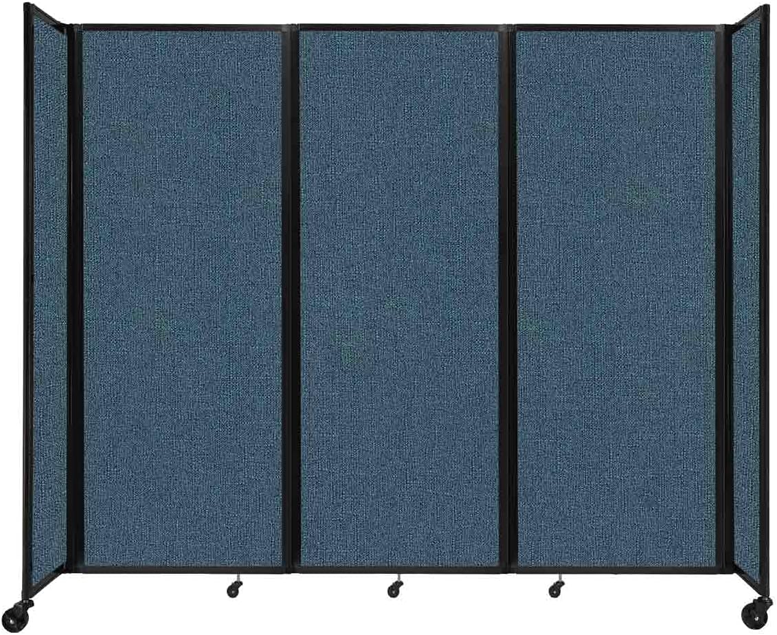 Versare Room Divider 360 Portable Wall Partition | Folding Panels | Large Freestanding Divider | Locking Wheels | Temporary Room Separator