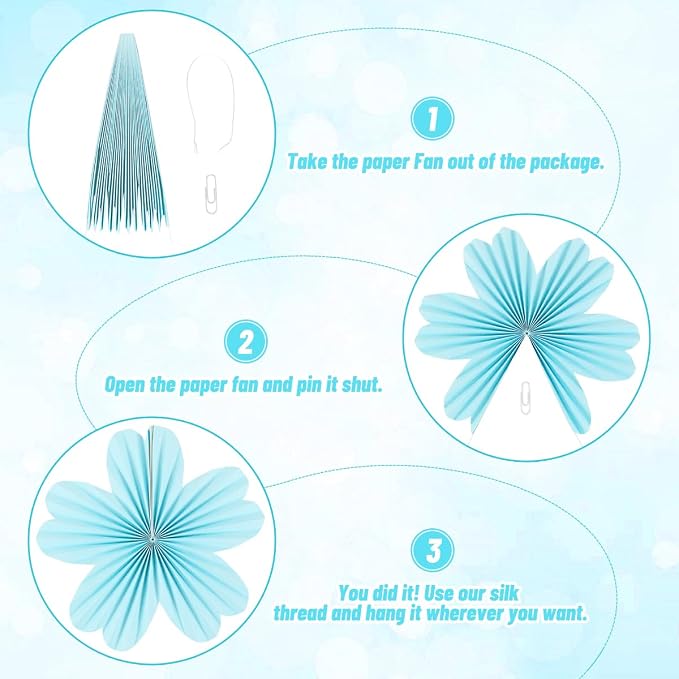 zilue Paper Fans Party Decorations Paper Flowers Decorations - Image 7