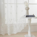 White Voile Curtains, Decorative White Embossed Butterflies Rod Pocket Window by VISIONTEX