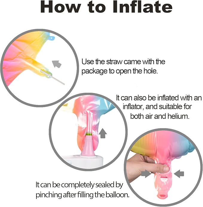 Rainbow Gradient Number 0 Balloon 40 Inch Big Large Balloons 0-9 | 0th Helium - Image 6